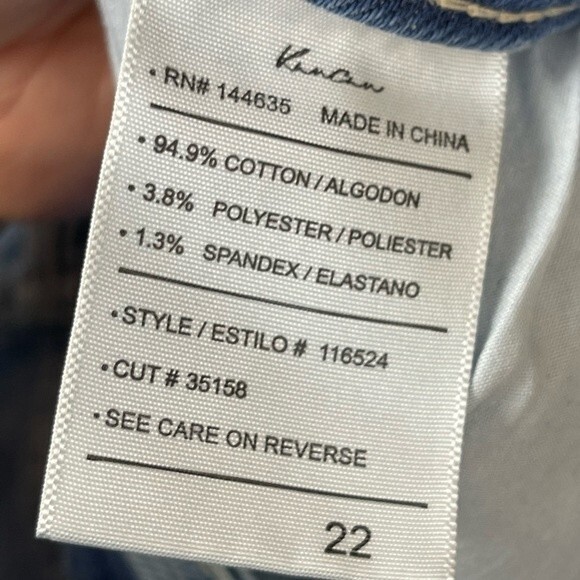 Kancan High Rise Skinny raw freyes Hem distressed Jean Size 22 NWT - Picture 6 of 6